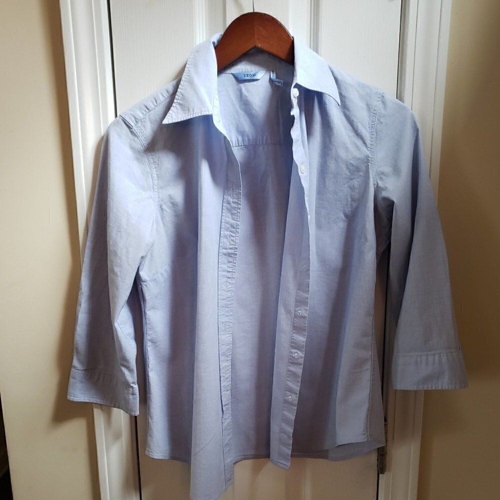 IZOD Boys Blue Buttoned Collared Shirt